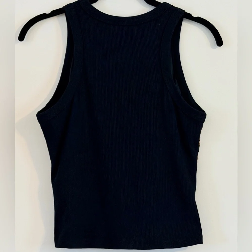 Sequin Leopard Print Racerback Tank Top in Gold and Black Size L - Picture 4 of 8